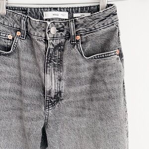 Mango High Rise Mom Jeans, Grey - Size 2